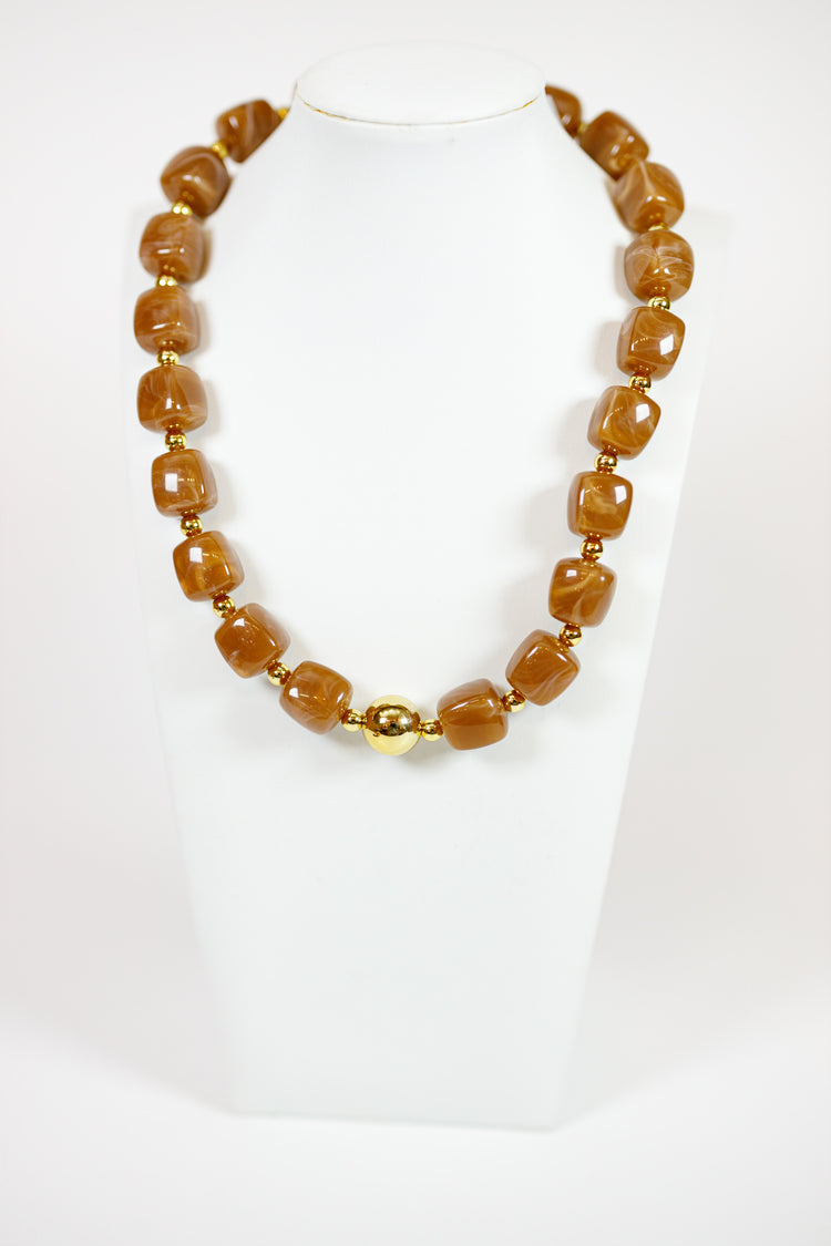 HD Bead and Gold Ball Necklace, VARIOUS