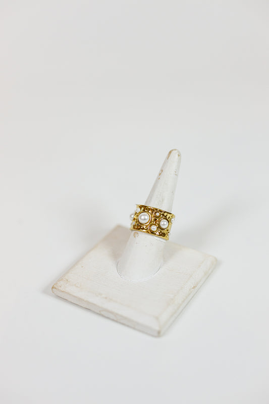 HD Pearl Studded Cuff Ring