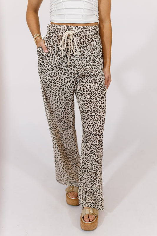 Leopard Drawstring Pants