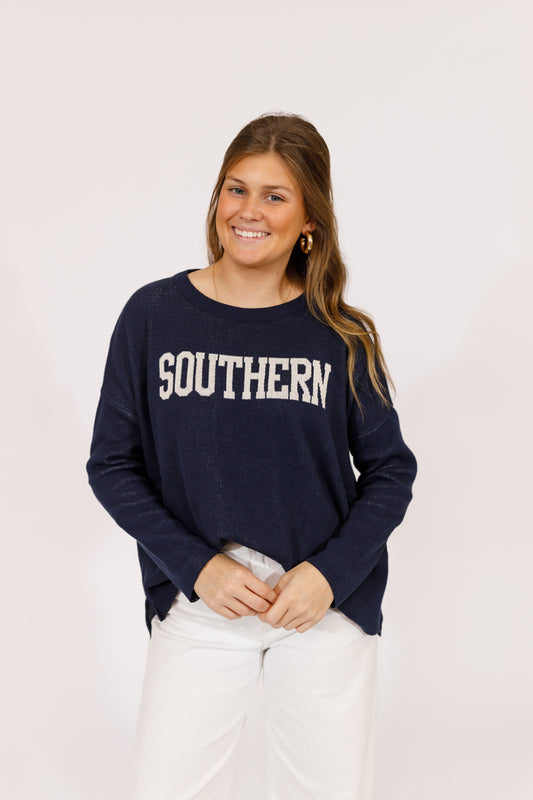"Southern" Oversized Side Slit Sweater