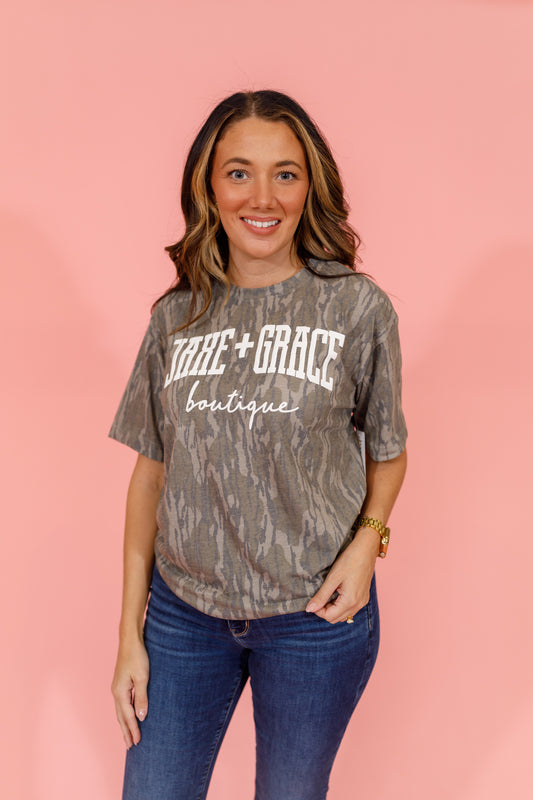 Jaxe + Grace Puff Paint Realtree Camo Tee