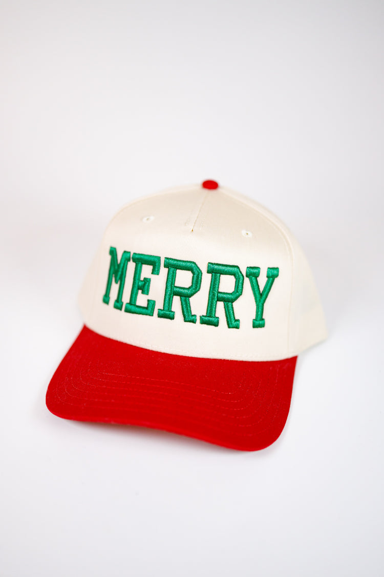 "Merry" Puff Embroidered Hat