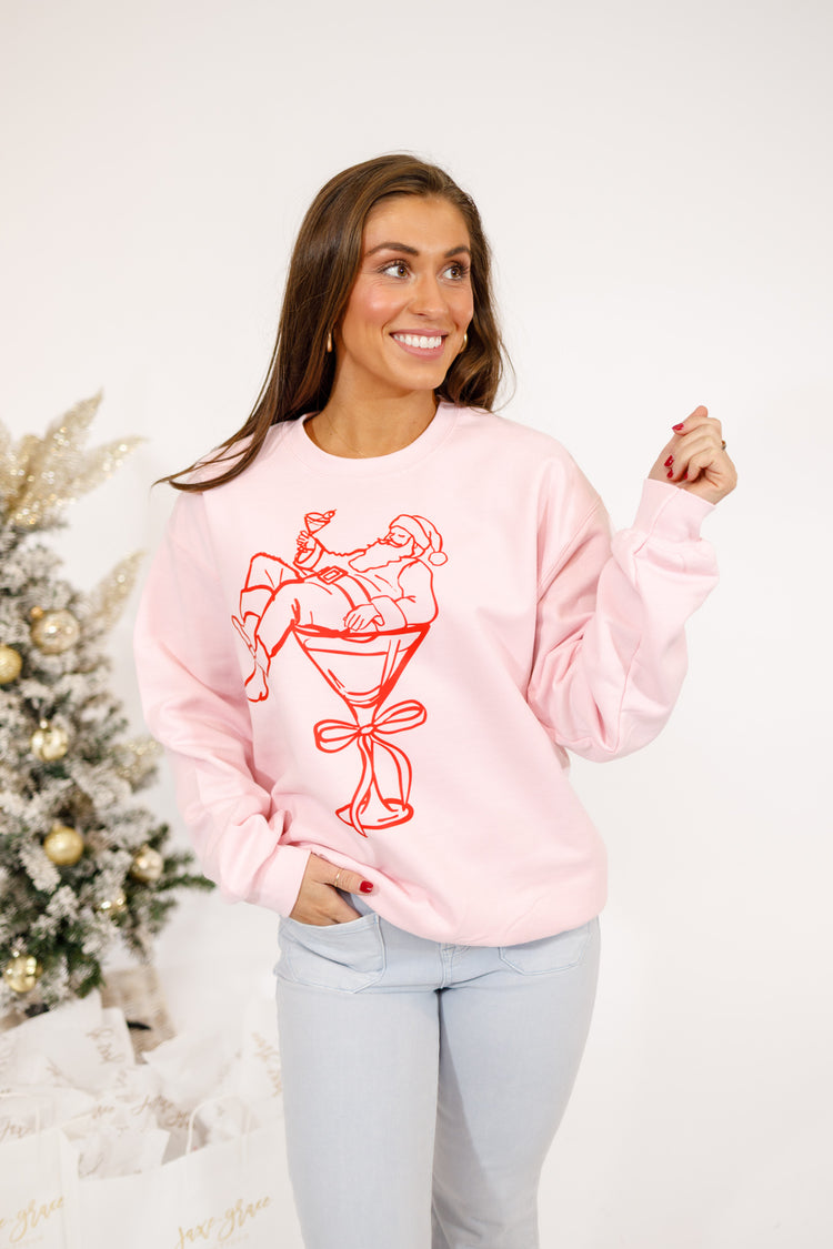Pink Martini Santa Sweatshirt, S-2XL