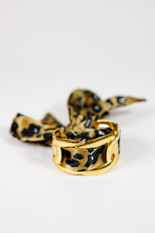 Interlock Cuff Animal Print Scarf Bracelet