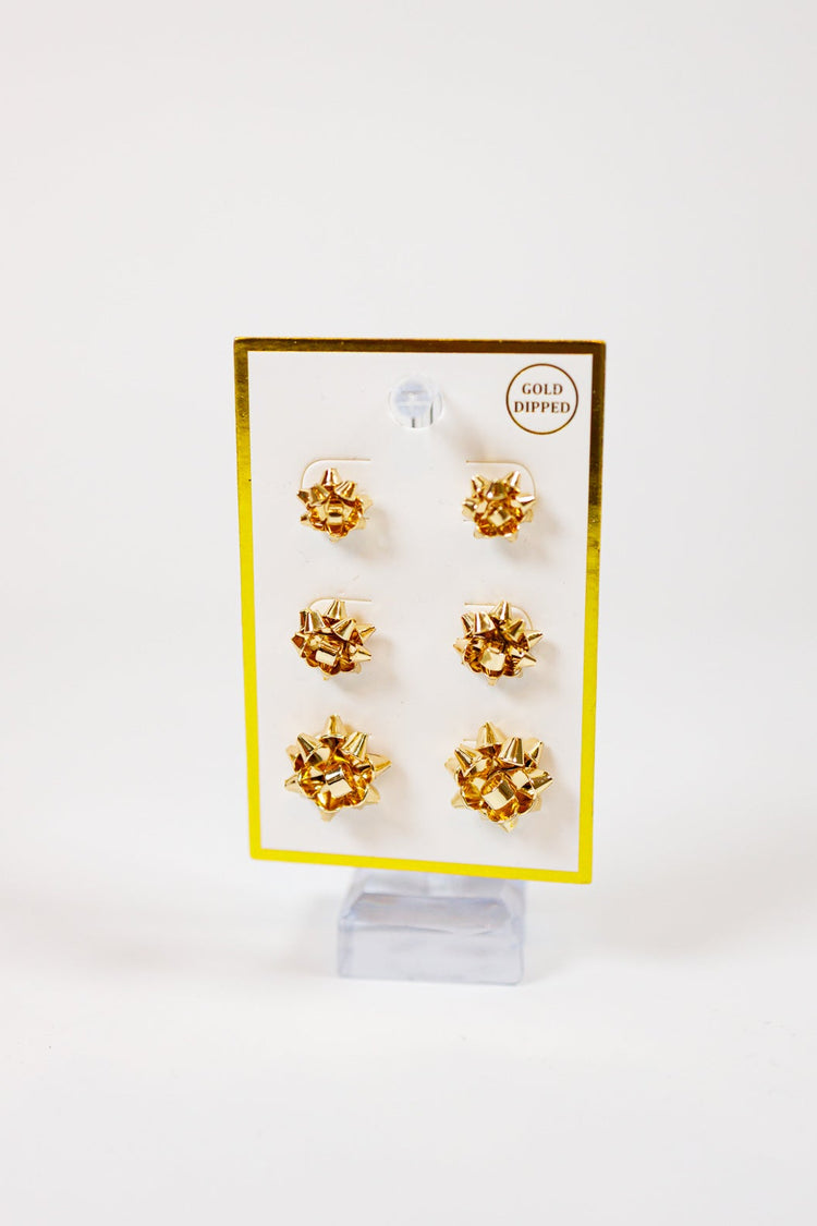 Christmas Gift Bow Studs Set, VARIOUS