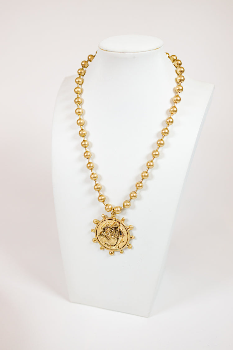 Bulldog Profile Coin Necklace Set, VARIOUS