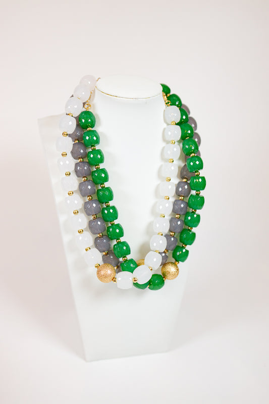 Metal Ball & Chunky Bead Necklace, VARIOUS