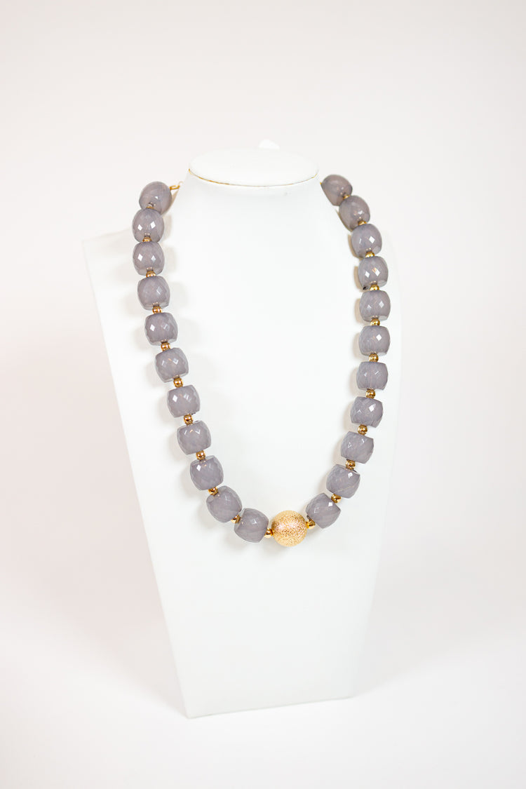 Metal Ball & Chunky Bead Necklace, VARIOUS