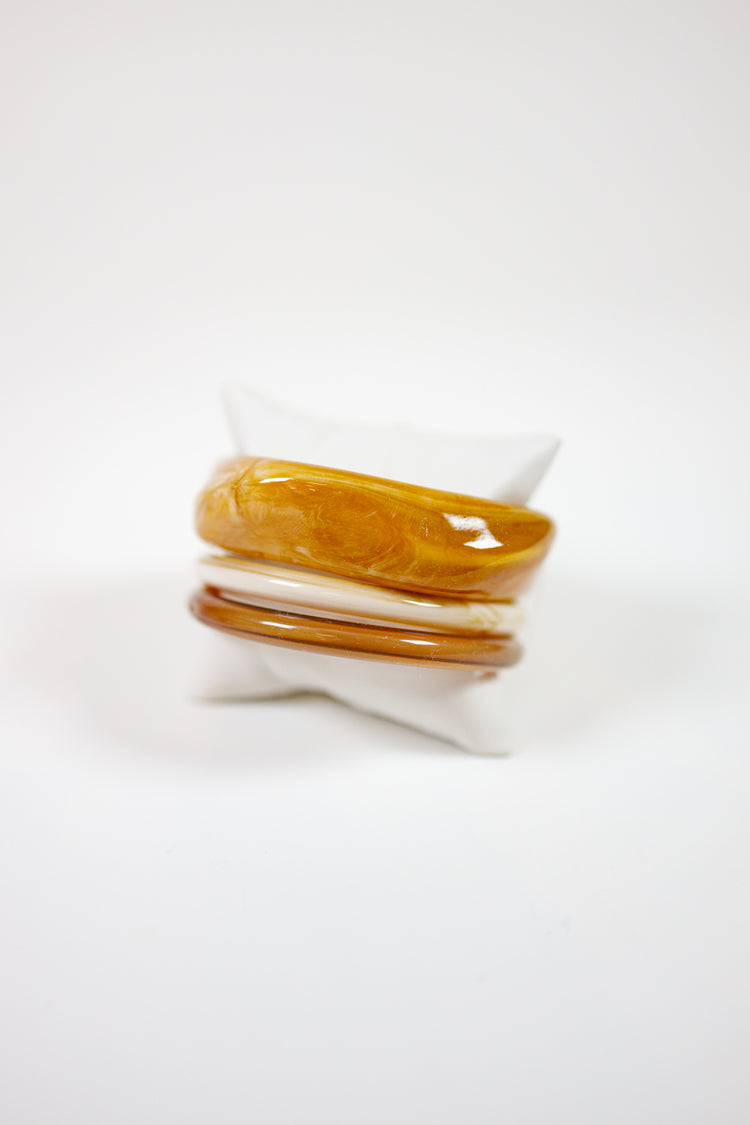 3 Piece Acrylic Multi Shape Bangle Set