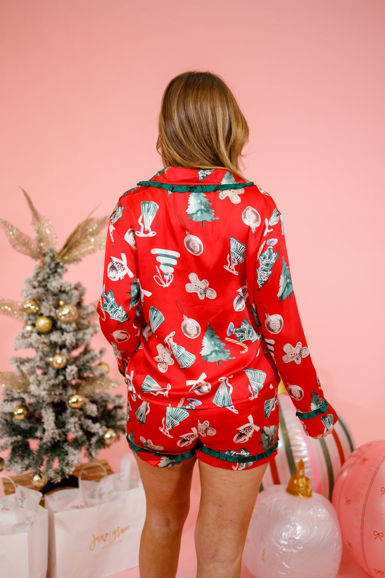 Christmas Themed Shorts Pajama Set