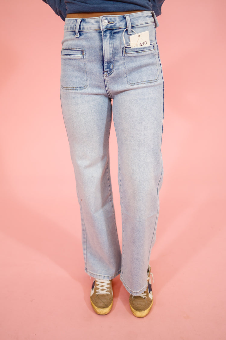 Oneso Patch Pocket Straight Jeans