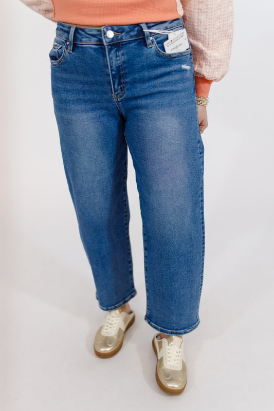 High Rise Crop Barrel Jean