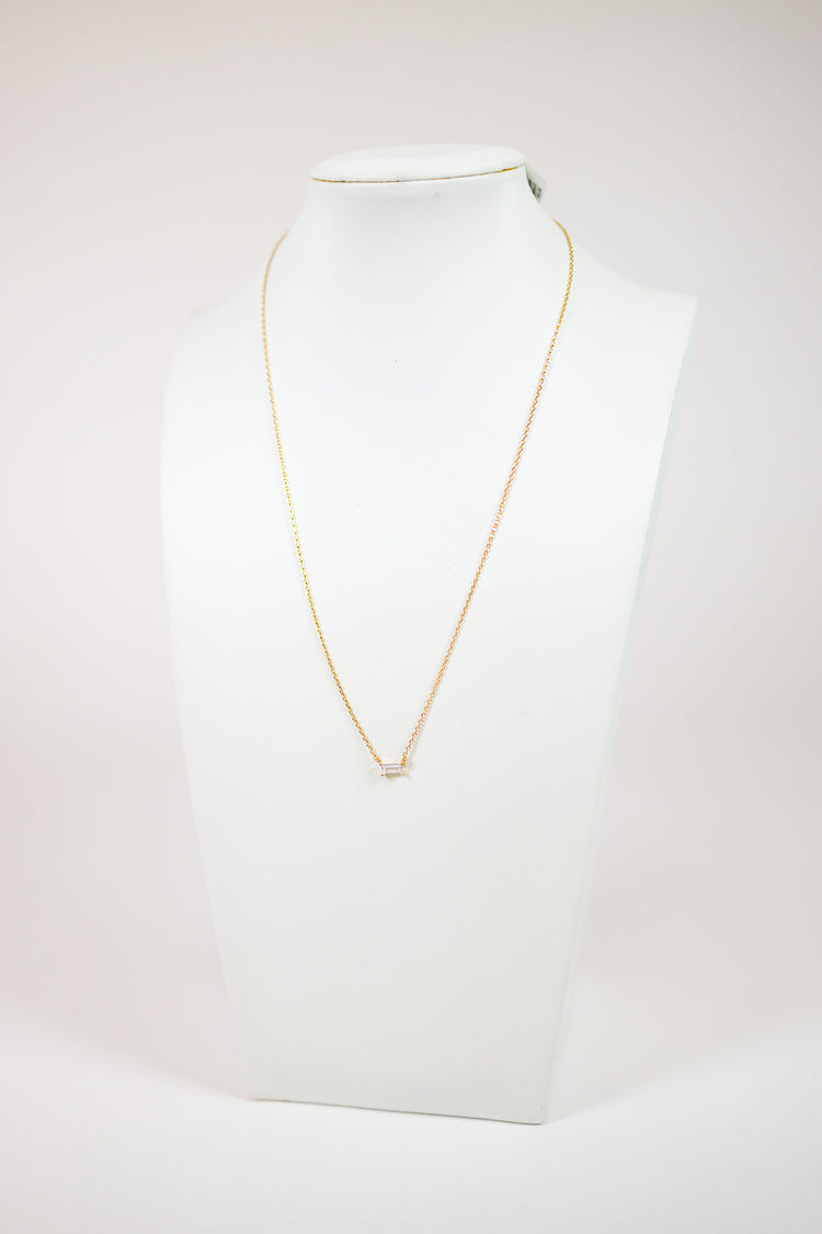CZ Baguette Pendant Necklace