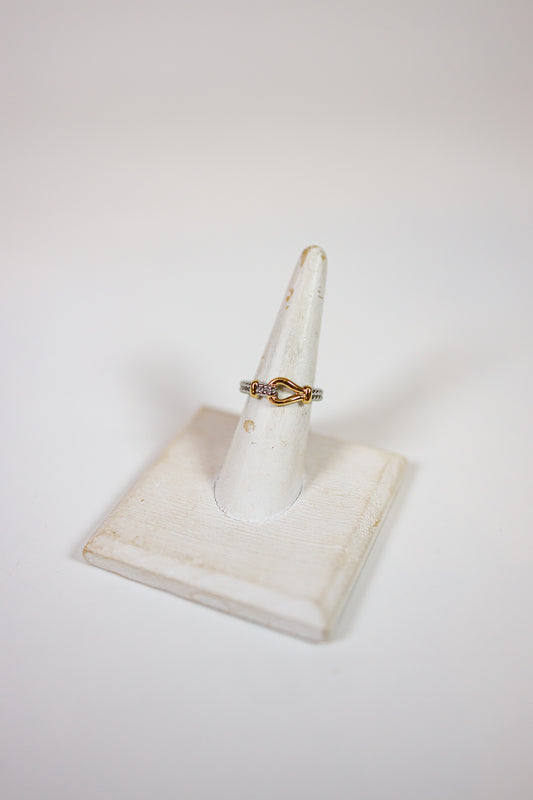 Twotone Layered Buckle Ring