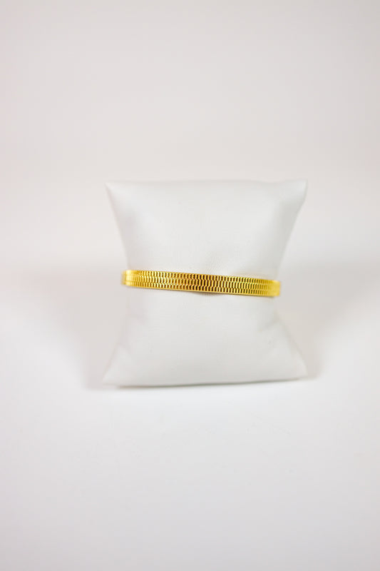 Gold Textured Bangle Bracelet
