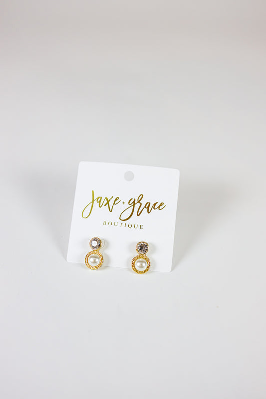 Round Pearl Textured Earrings