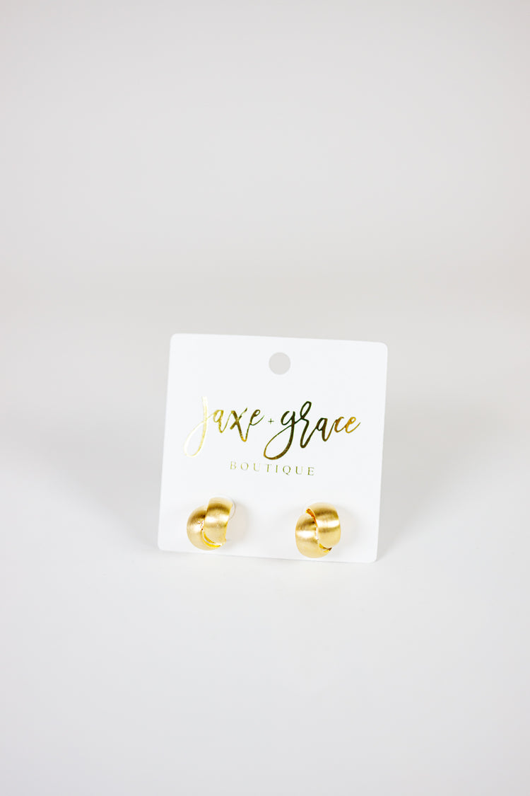 Brushed Metal Double Layered Studs