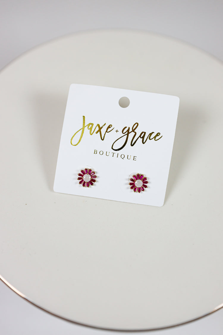 CZ Flower Studs, VARIOUS