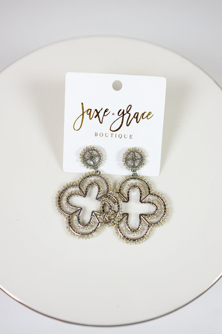 Quatrefoil Seed Bead Earrings