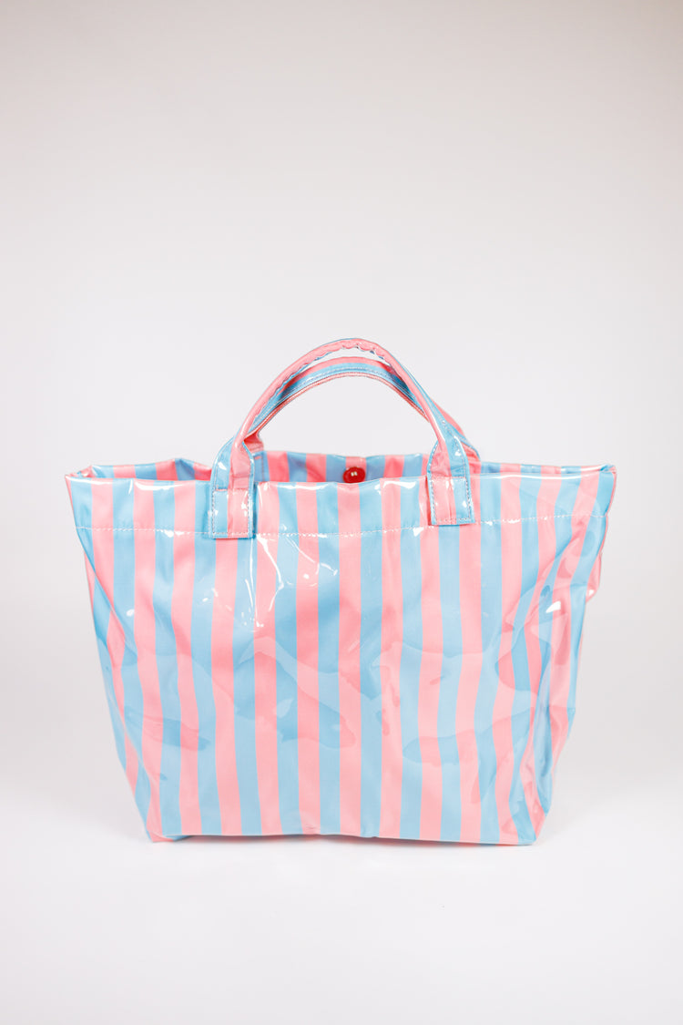 Vinyl Striped Tote Bag, VARIOUS