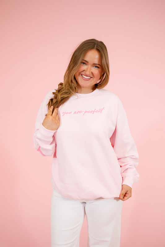 Worthy Light Pink Graphic Sweatshirt