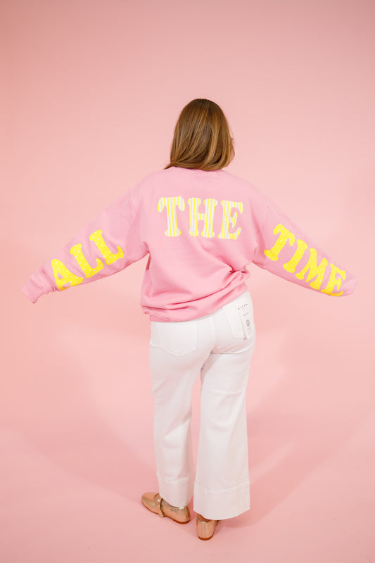 GOD IS GOOD Pink Graphic Sweatshirt