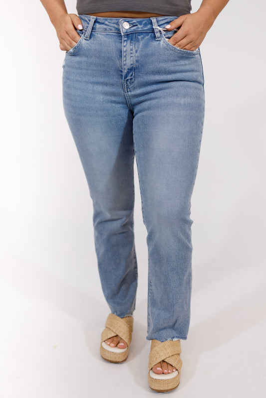 Vervet Raw Hem Crop Flare Jeans, REG + CURVY