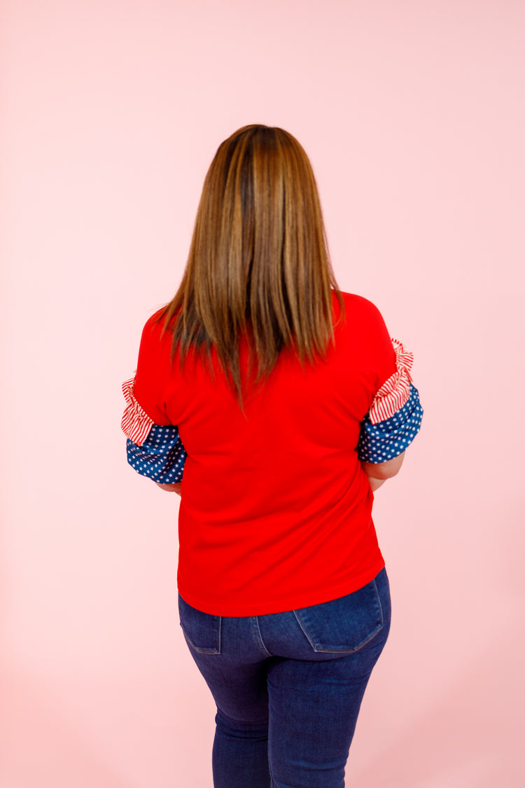Red Stars and Stripes Top