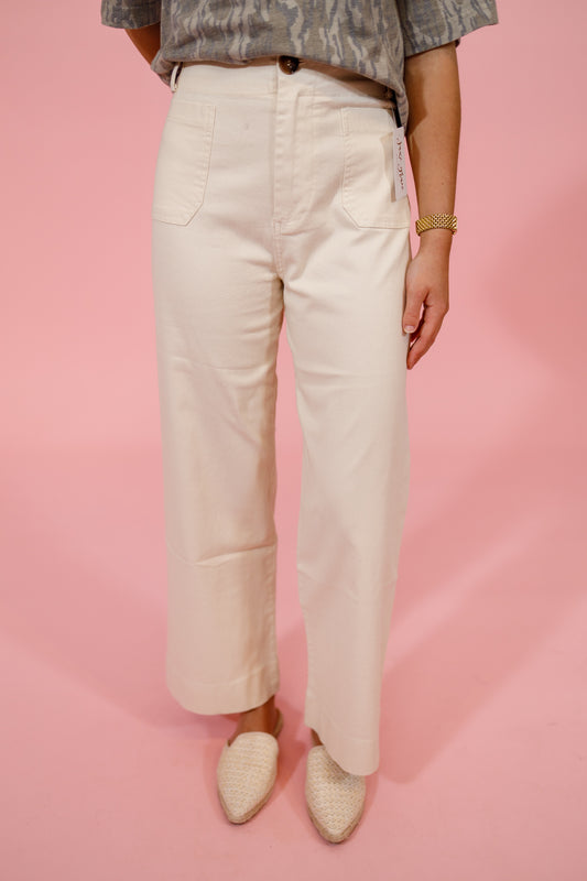 Cream Patch Pocket Pants