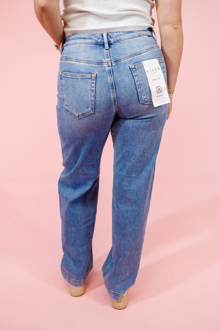 Risen High Rise Wide Baggy Jeans