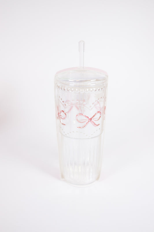 22oz Ribbon Tumbler - Clear Irid.