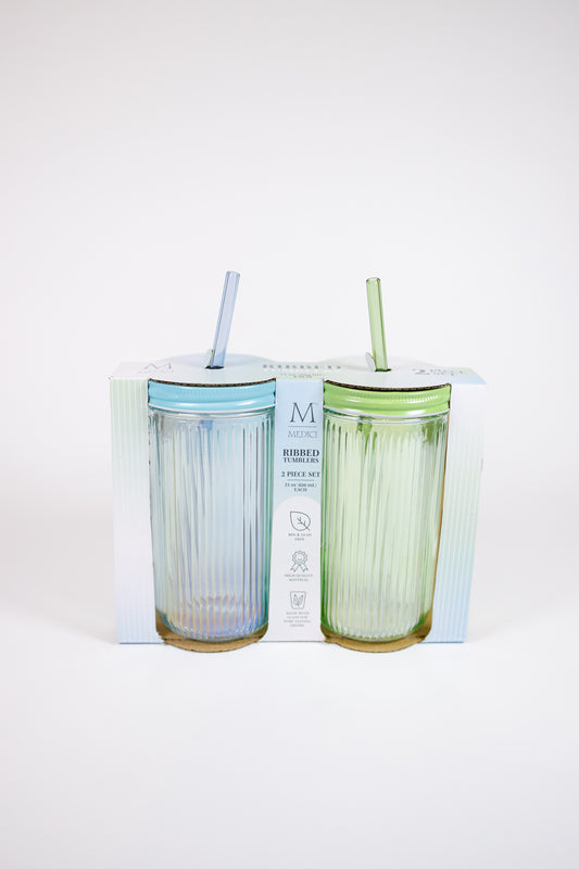 2pc 21oz Ribbed Tumbler - Om/Rds Irid.