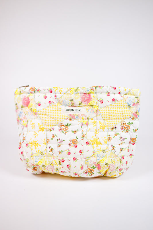 Floral Quilted Cosmetic Bag, VARIOUS