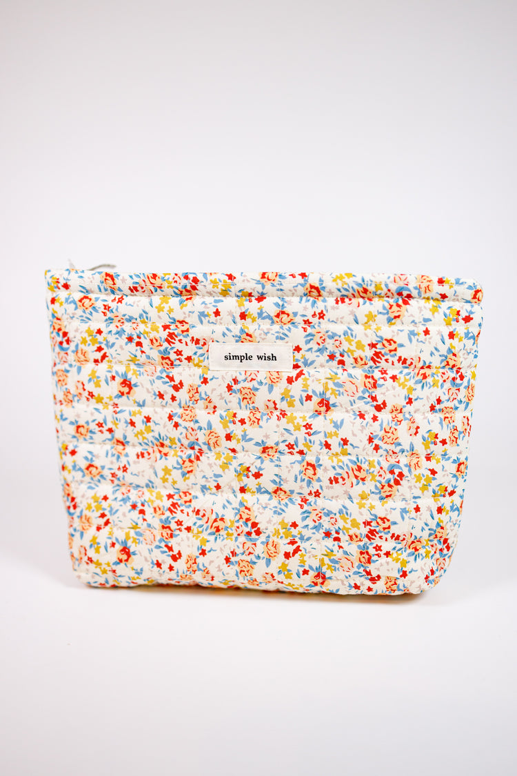Floral Quilted Cosmetic Bag, VARIOUS Jaxe + Grace Boutique
