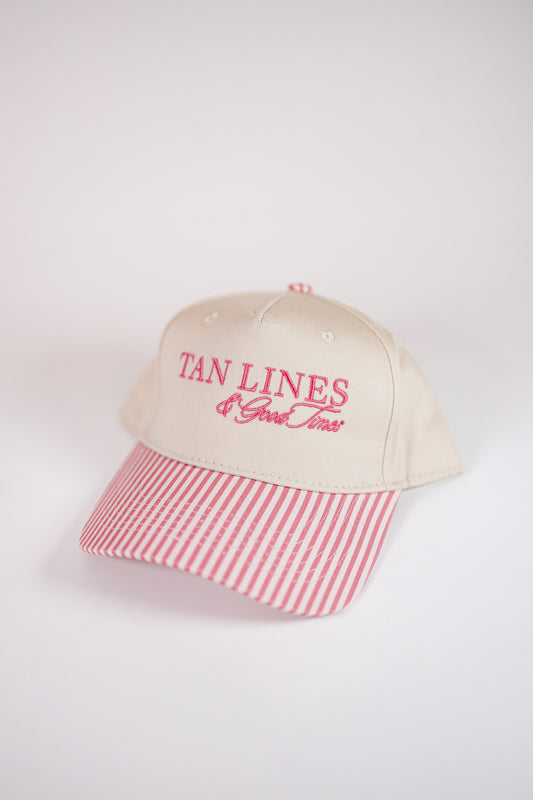 Pink Stripe Tan Lines & Good Times Hat