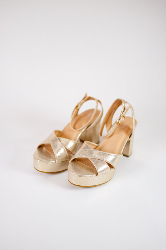 Champagne Beverly Chunky Heel