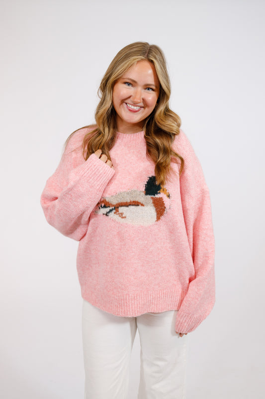 Peach Duck Knit Sweater