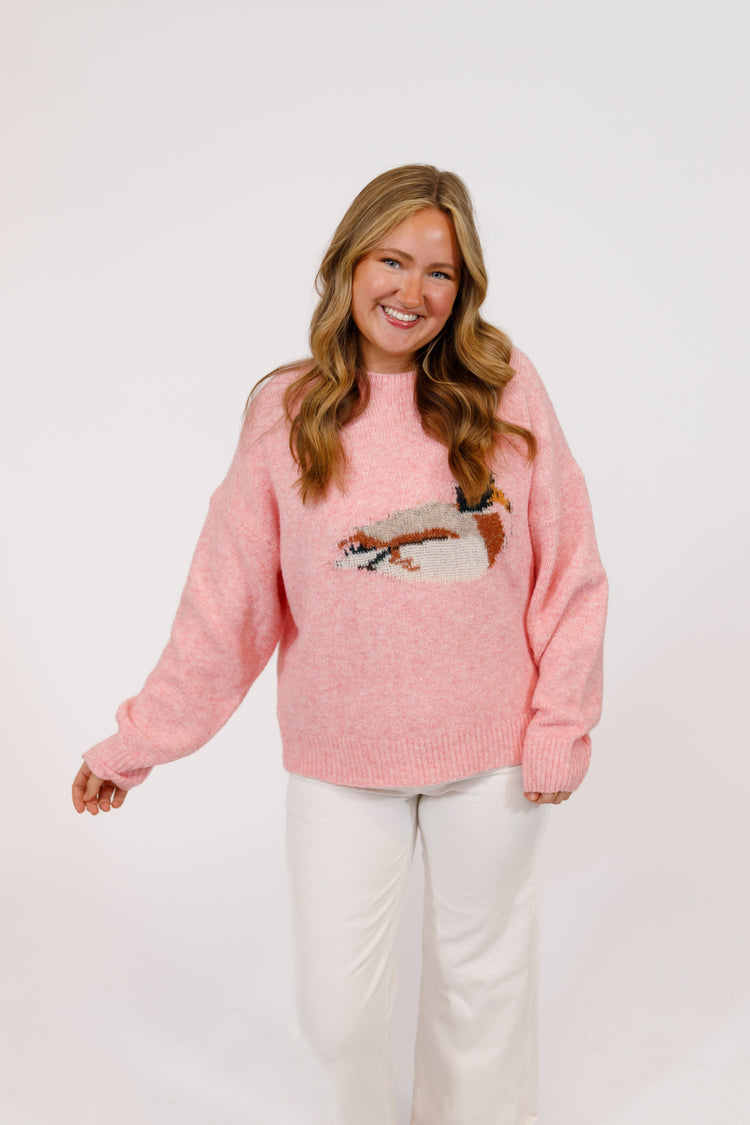 Peach Duck Knit Sweater