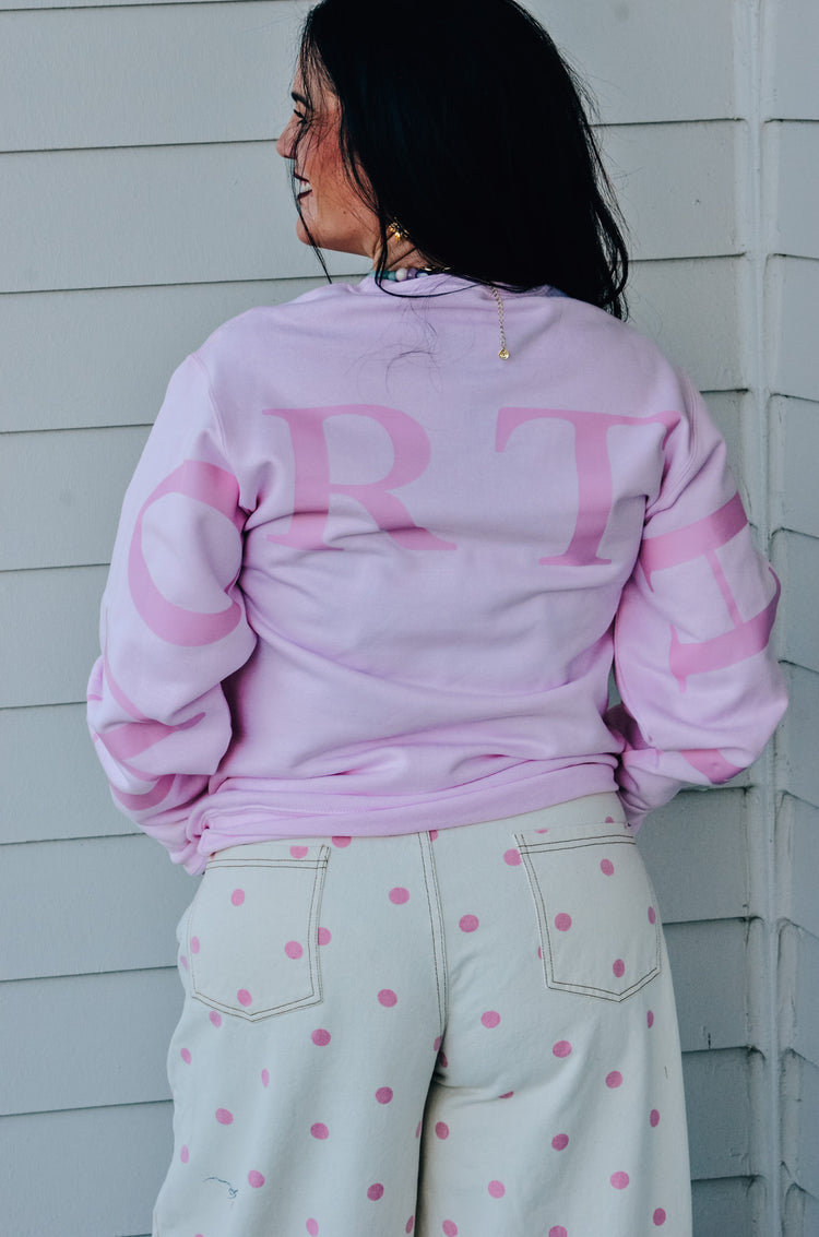 Worthy Light Pink Graphic Sweatshirt