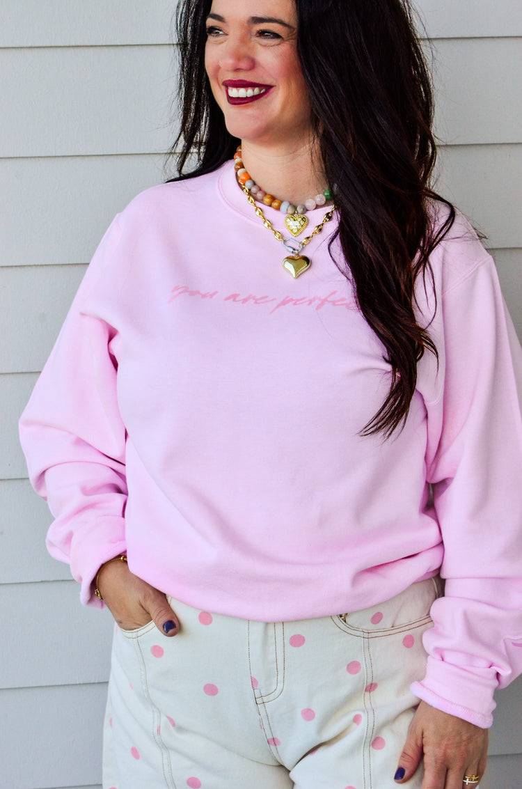 Worthy Light Pink Graphic Sweatshirt