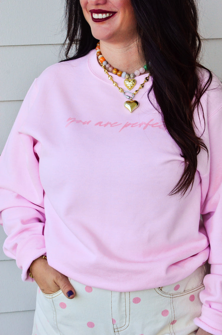 Worthy Light Pink Graphic Sweatshirt