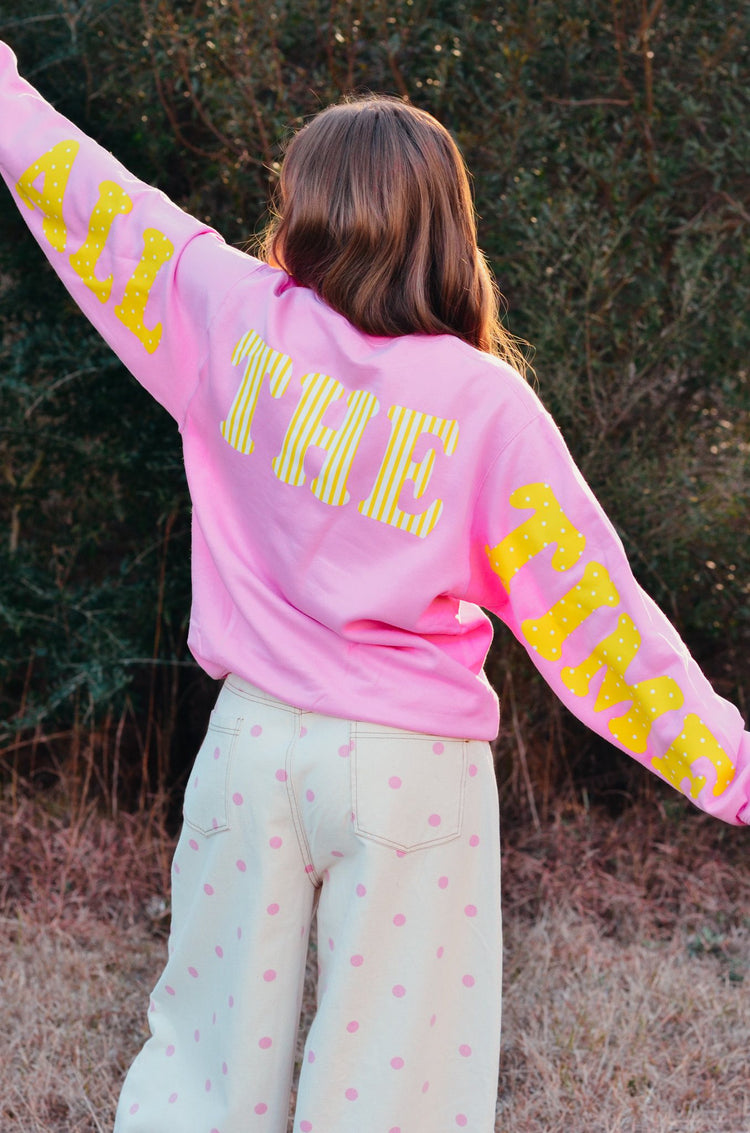 GOD IS GOOD Pink Graphic Sweatshirt