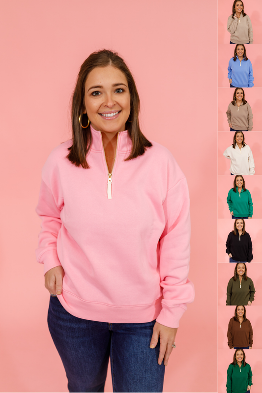 Half Gold Zip Sweatshirt, VARIOUS S-3XL