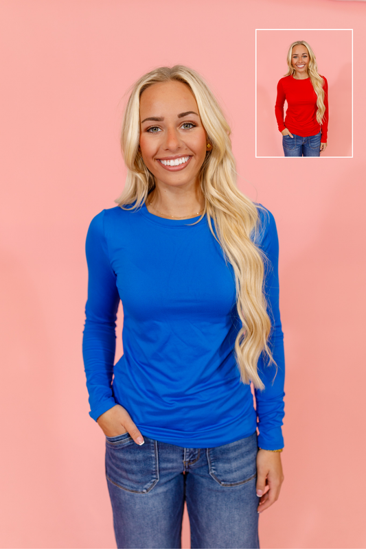 LS Round Neck Top, VARIOUS