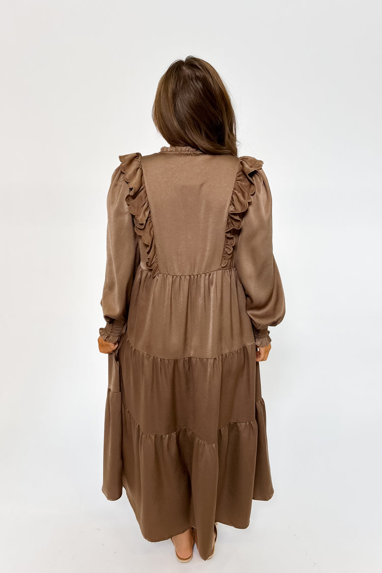 Mocha Tiered Midi Dress