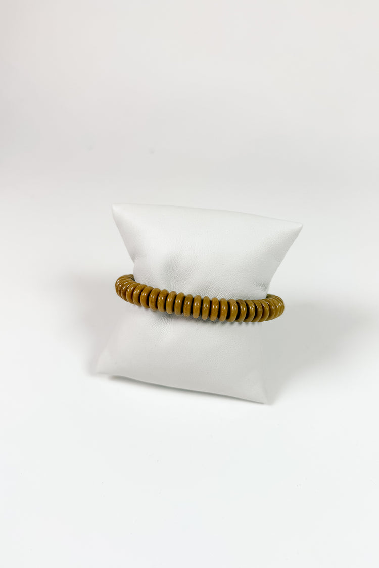 Wide Disk Marble Bead Bracelet, VARIOUS