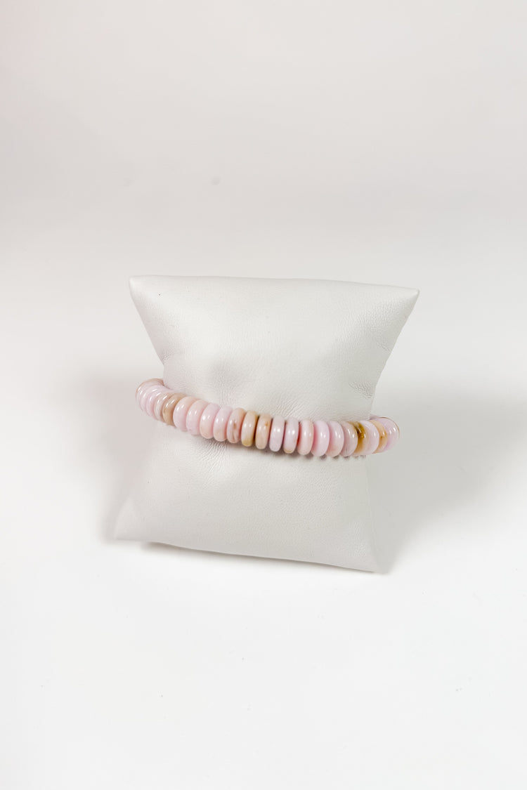 Wide Disk Marble Bead Bracelet, VARIOUS