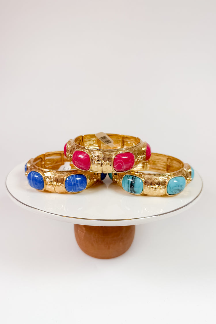 Square Stone Station Bracelet, VARIOUS