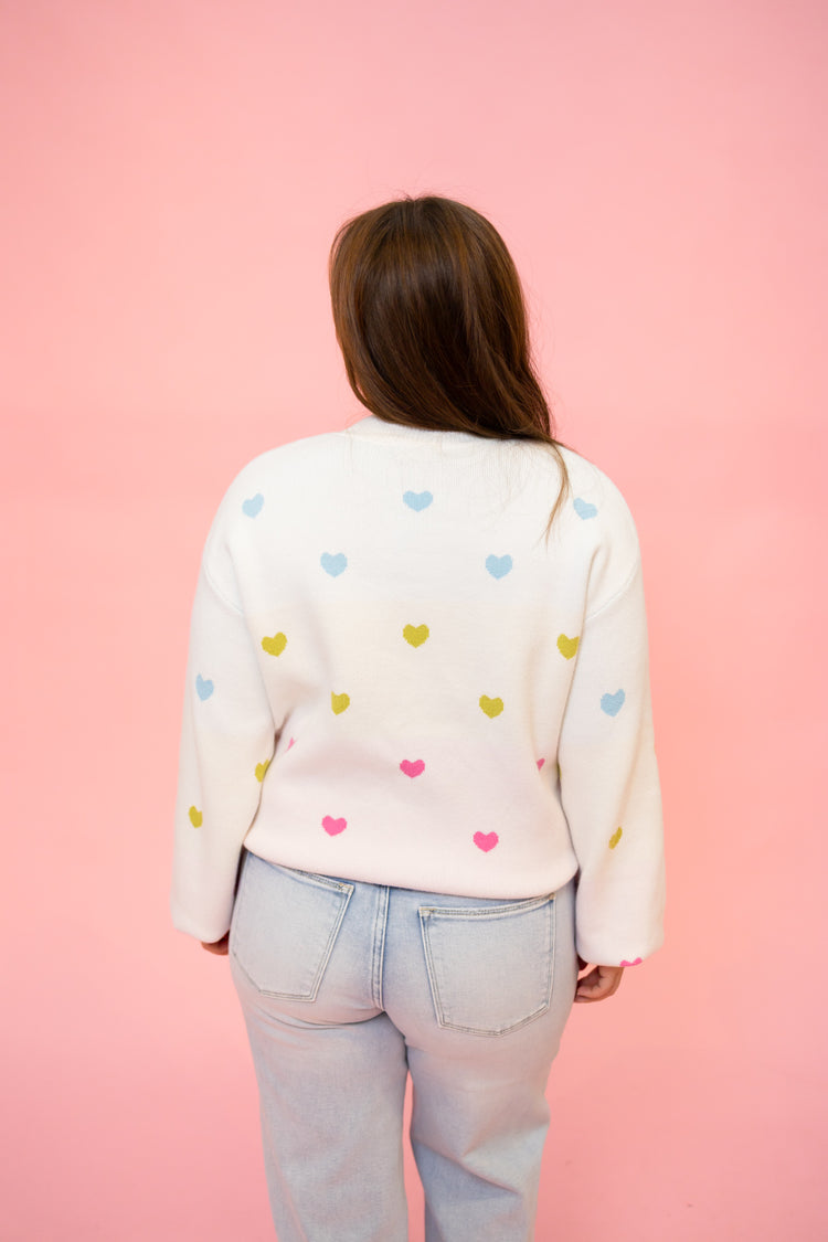 Multicolor Heart Sweater