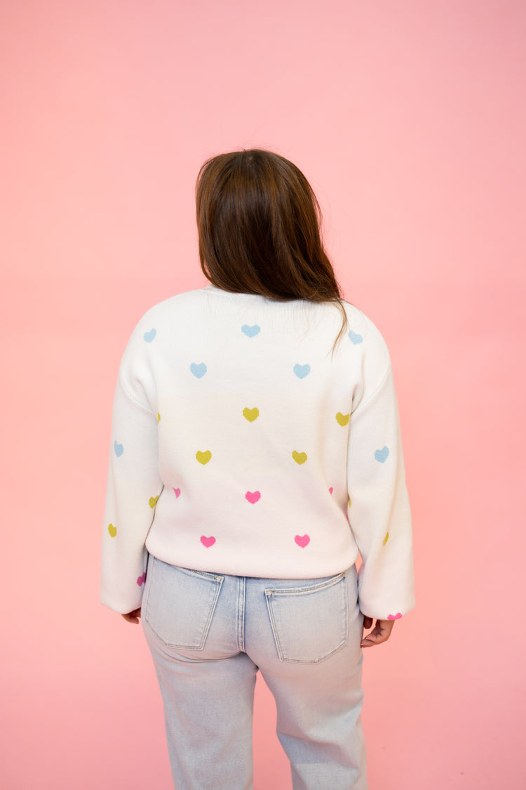 Multicolor Heart Sweater